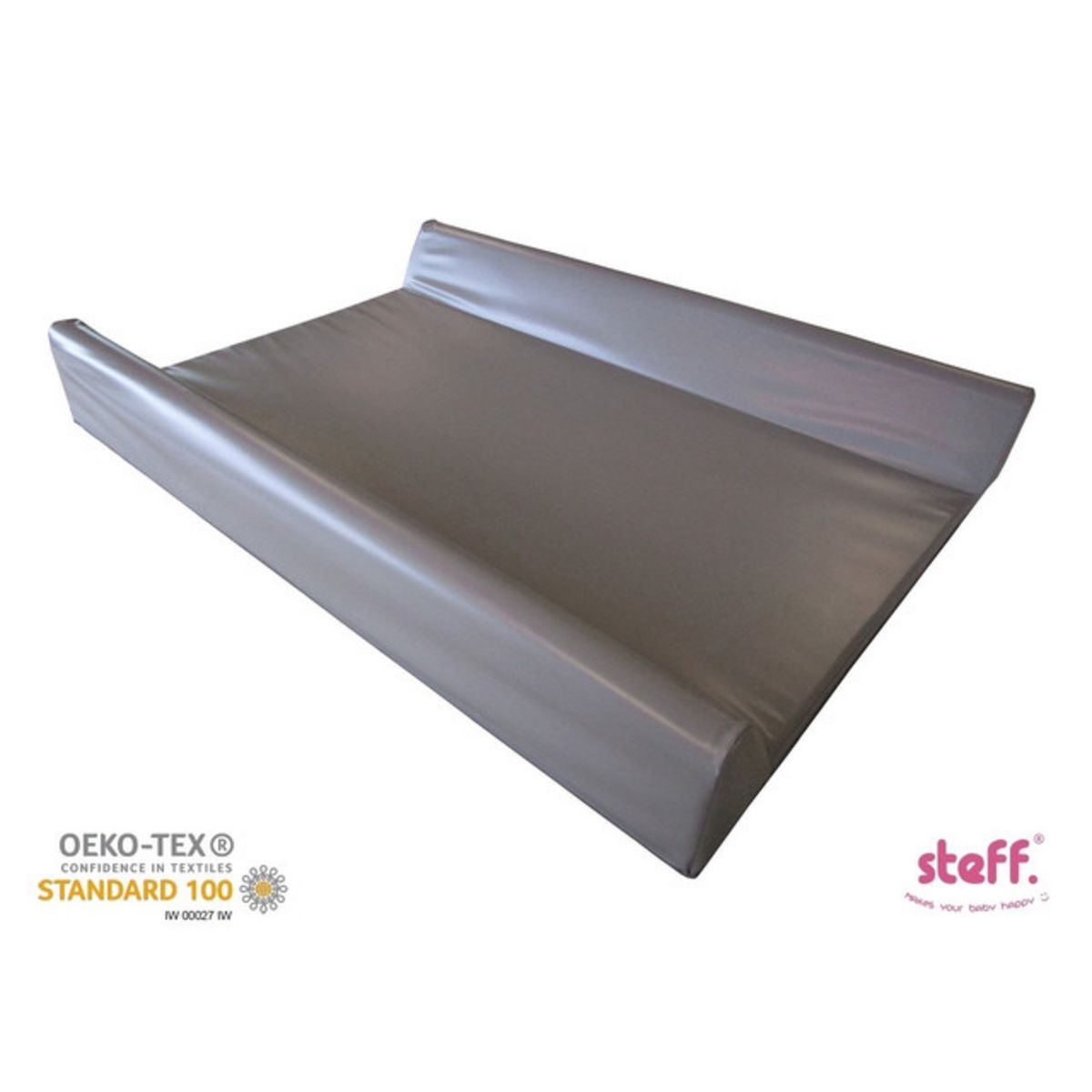  Steff - Matelas à langer avec rebords - 70x50 cm - Taupe - Label de qualité OEKO-TEX standard 100
