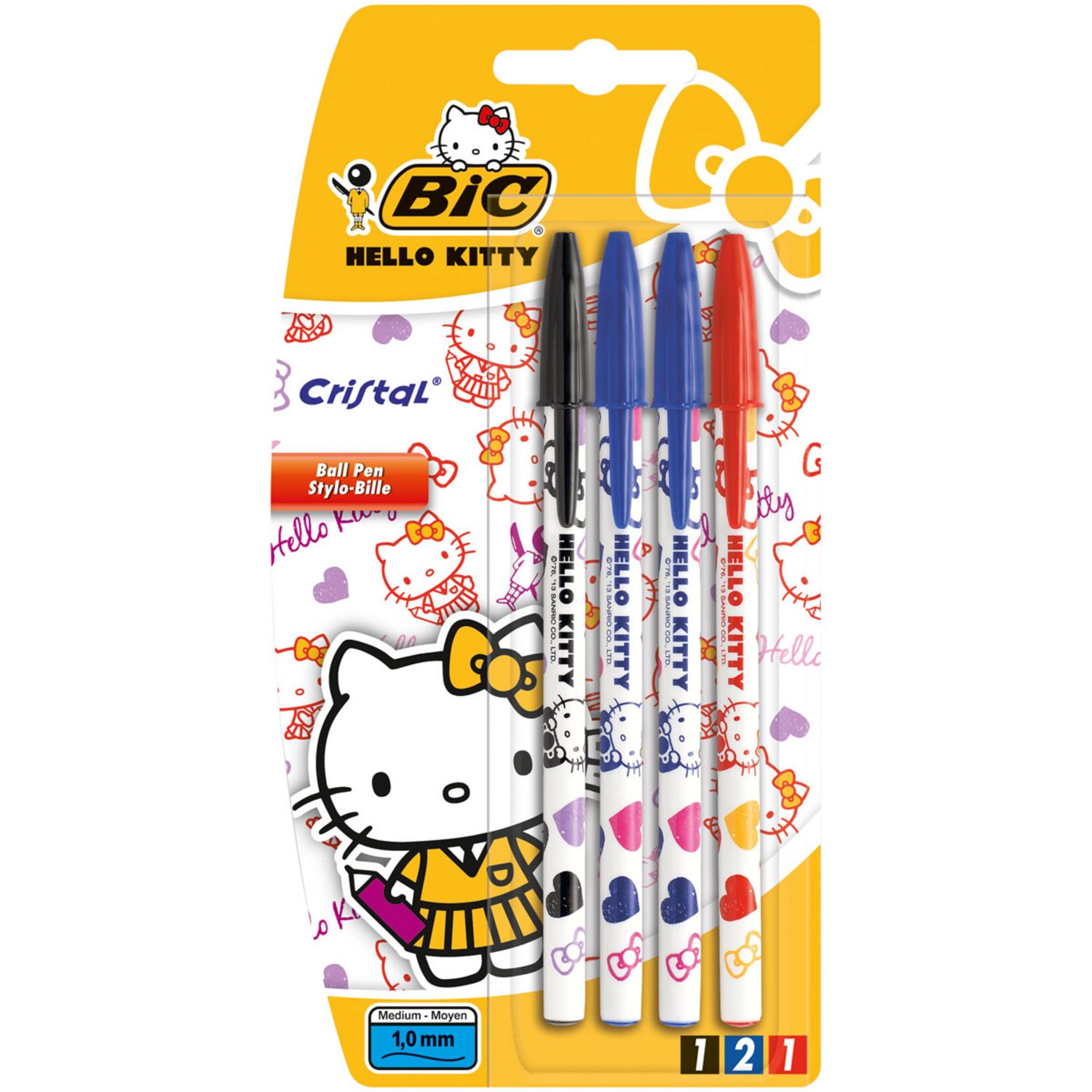 Lot x2 Stylo Crayon Hello Kitty BIC Noir Bleu Fourniture Bureautique 