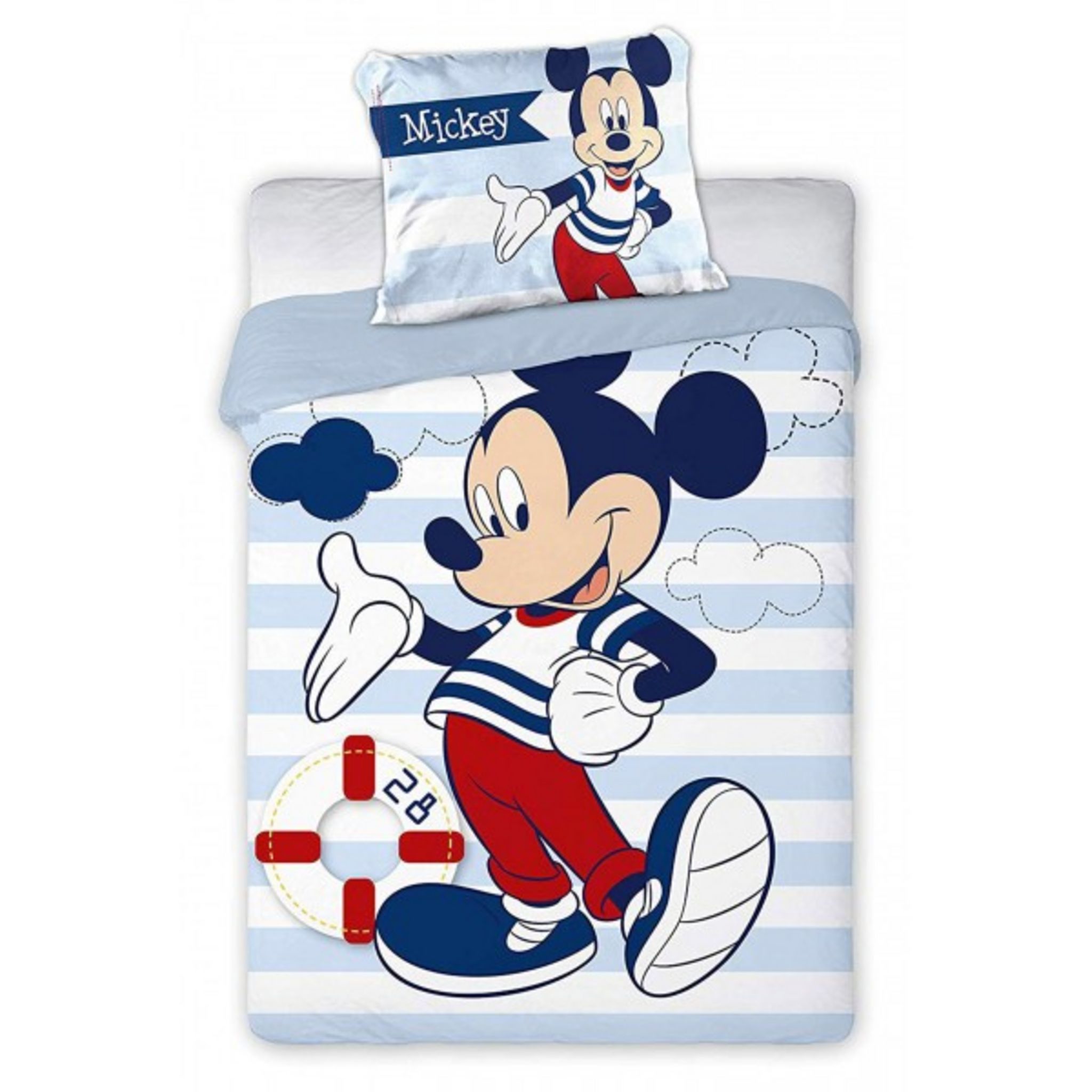 MICKEY Mickey Disney - Parure de Lit Bébé Coton Rétro - Housse de Couette  100x140 cm Taie 40x60 cm pas cher 