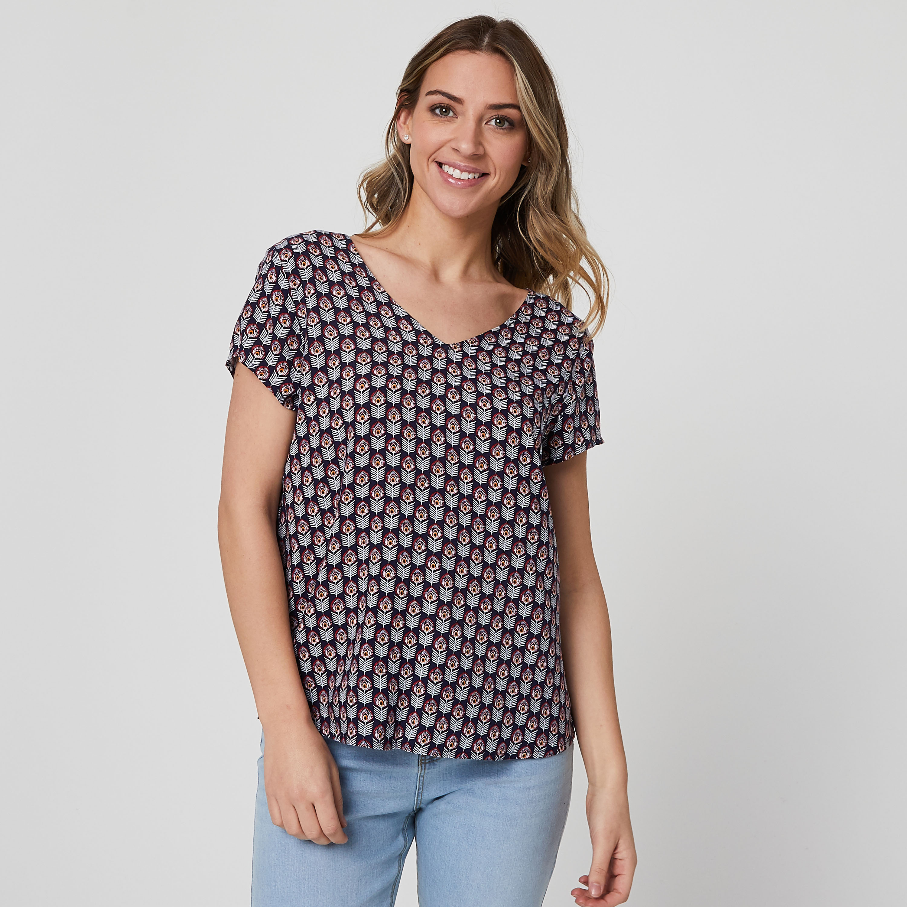 IN EXTENSO Blouse femme Bleu marine taille 36 pas cher Auchan