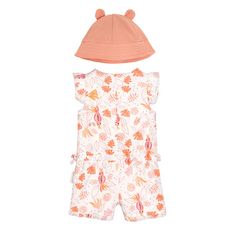 Petit Béguin Combishort bébé fille + chapeau Sumba (Rose)