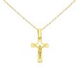  Collier - Médaille Croix Or 18 Carats 750/000 - Christ sur la Croix - Chaine Dorée