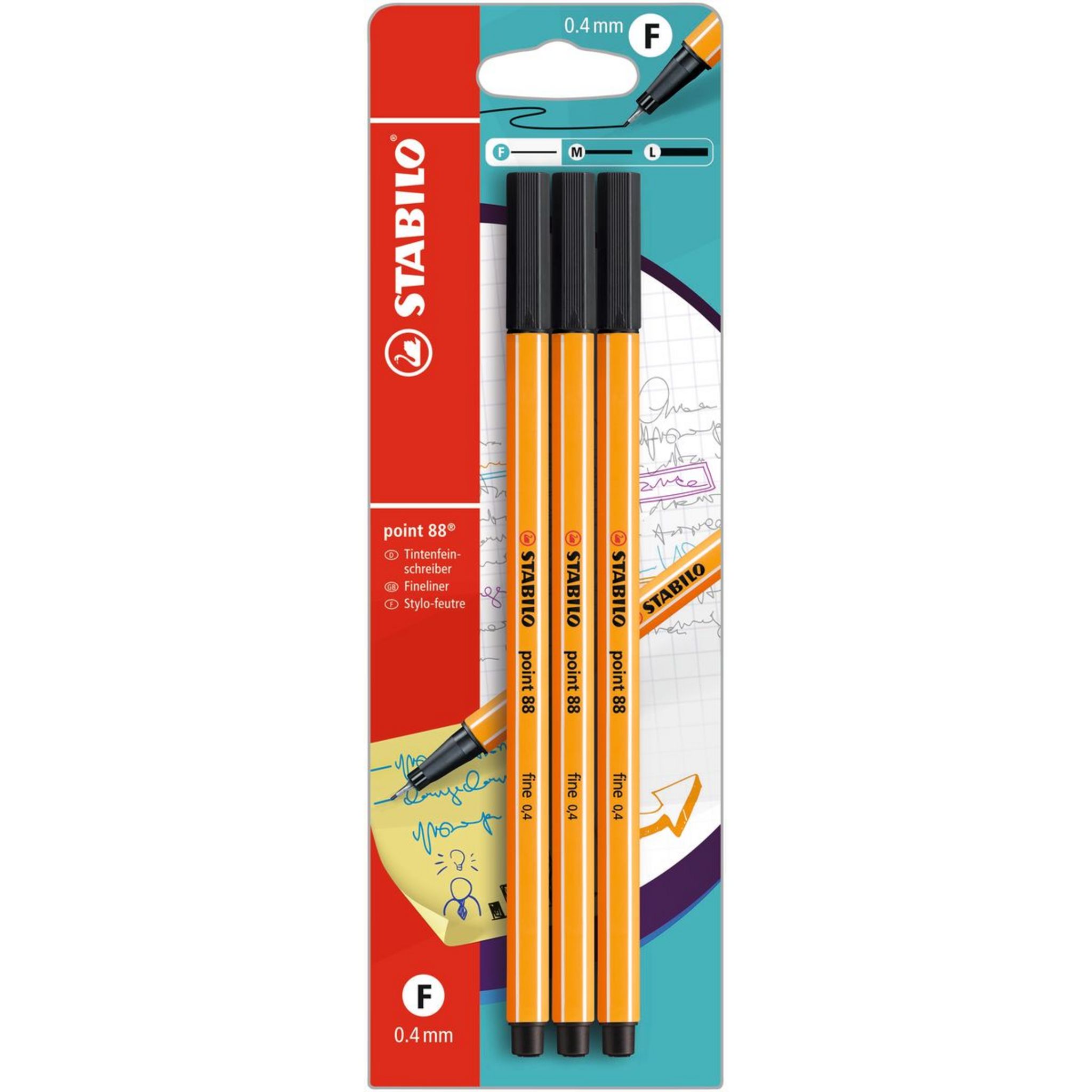 STABILO Stylo feutre POINT 88 pointe fine 0,4 mm noir x 10 - Stylo & feutre  - LDLC