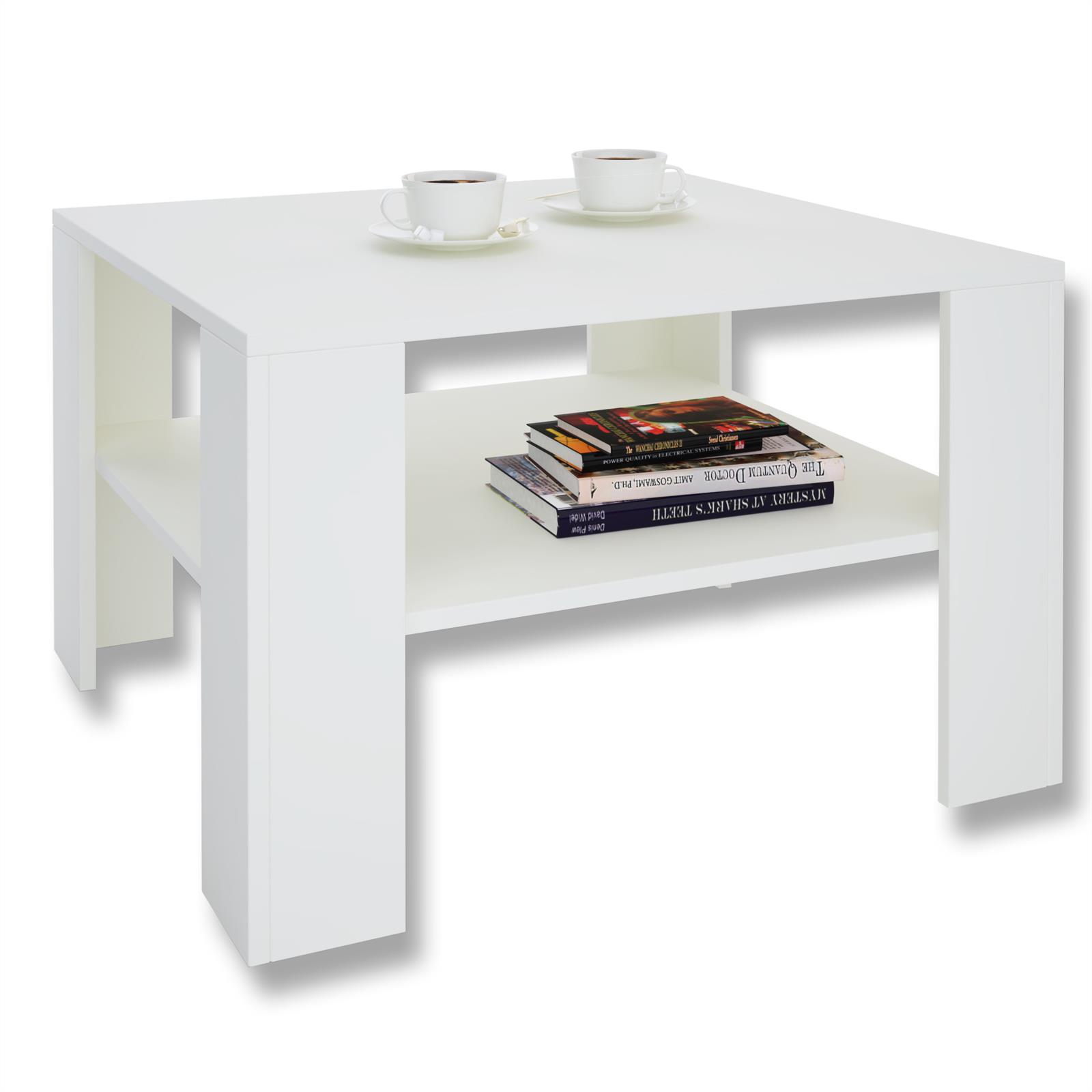 en mélaminé Gris Mat IDIMEX Table Basse SEJOUR Table de Salon de Forme carrée avec 1 étagère Espace de Rangement Ouvert