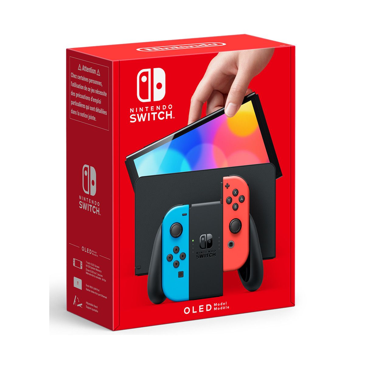 NINTENDO Console Nintendo Switch (modèle OLED) Joy-Con Bleu et Rouge