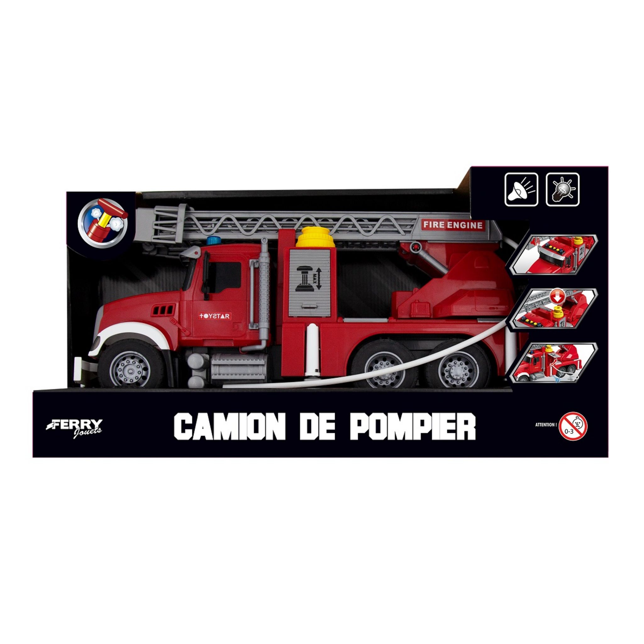 Camion de police 5 en 1 à friction DISO - Jouet de Camion