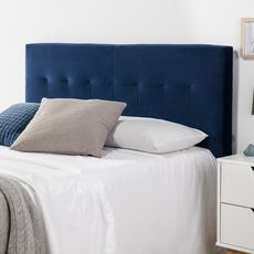 MARCKONFORT Tête de lit tapissée Napoles 160x100 cm Bleu, Velours, Pieds en Bois