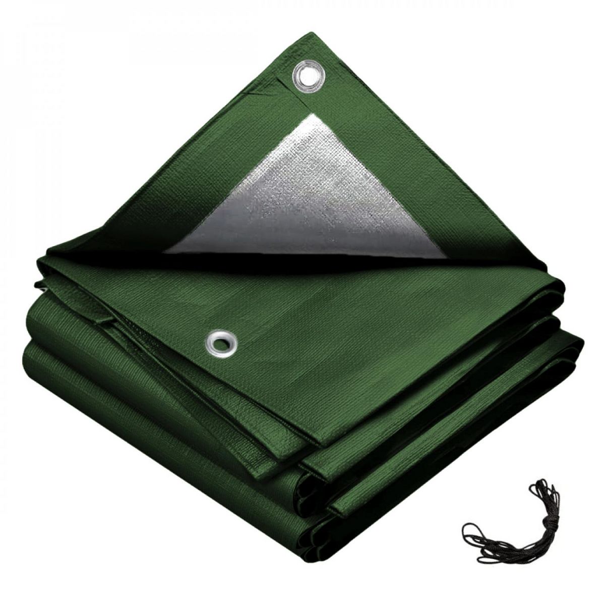 LINXOR Bâche de protection extérieure universelle réversible avec œillets - 150g - Gris et vert
