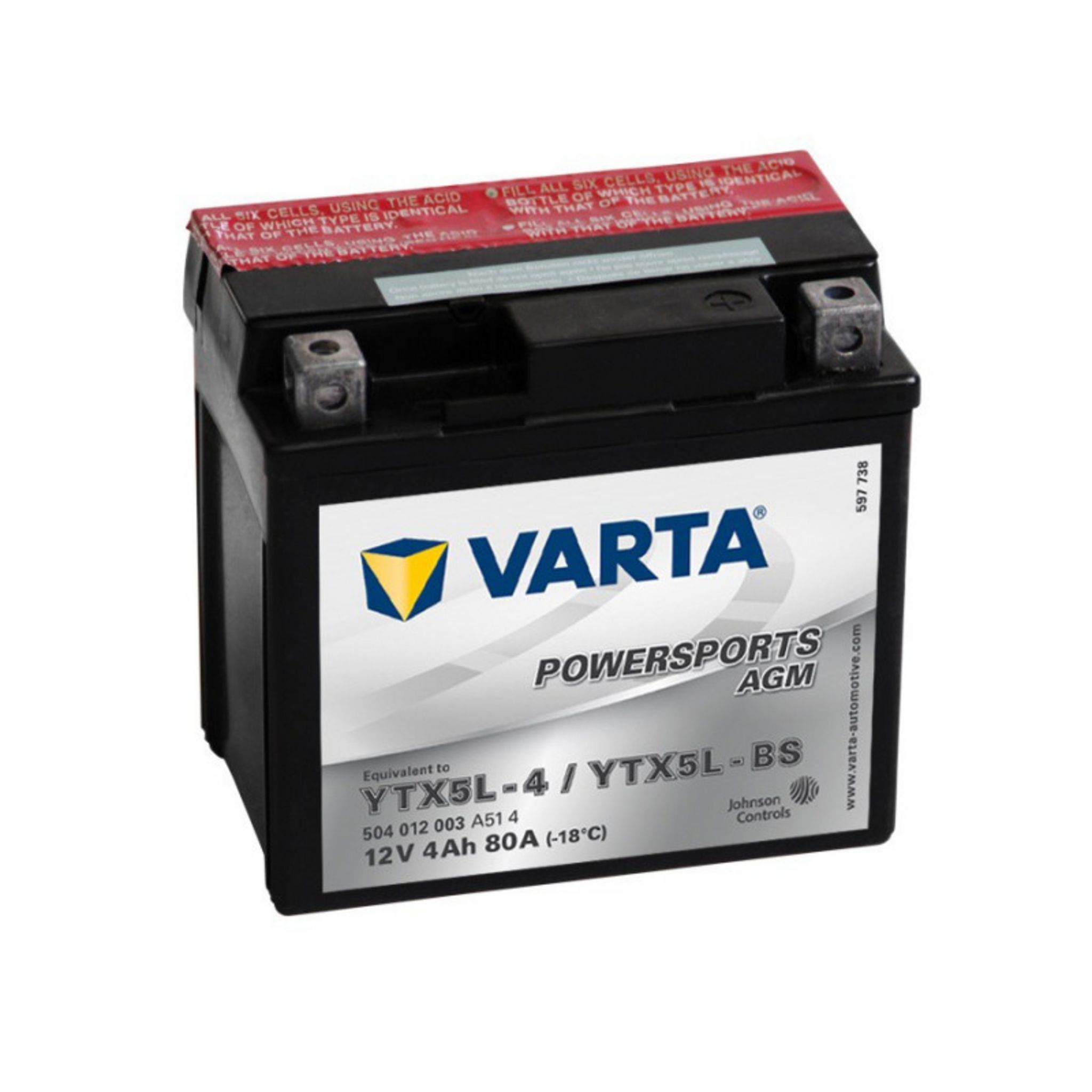 Varta Batterie Moto VARTA YTX5L-BS 12V 4AH 80A pas cher 