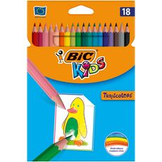 BIC Boite de 18 crayons de couleur Kids Tropicolors