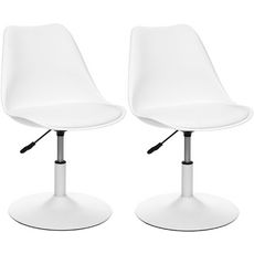 ATMOSPHERA Lot de 2 chaises pivotantes pied métal FLO (blanc)