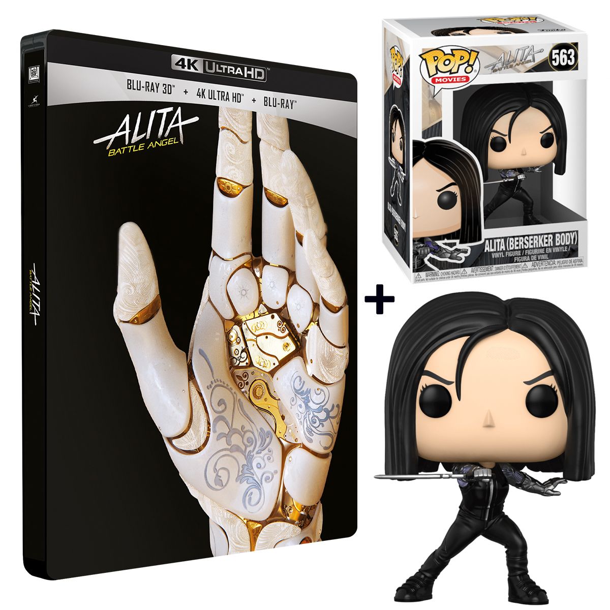 Alita : Battle Angel Blu-Ray 4K Steelbook + Figurine Pop 563 Alita offerte  pas cher 