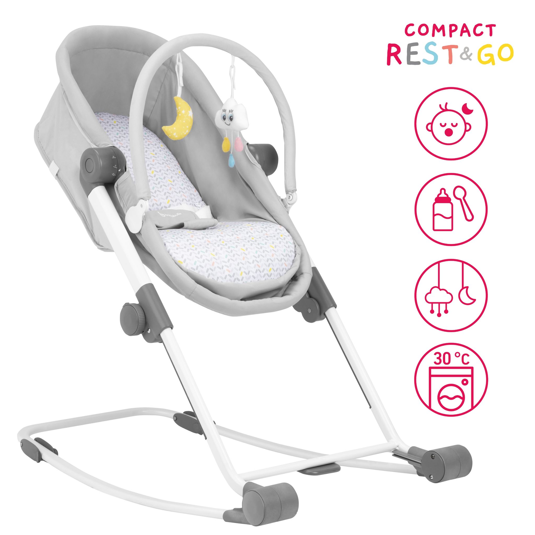 Compact Relax Transat Berceau 4 en 1 BABYMOOV multicolore - Badabulle