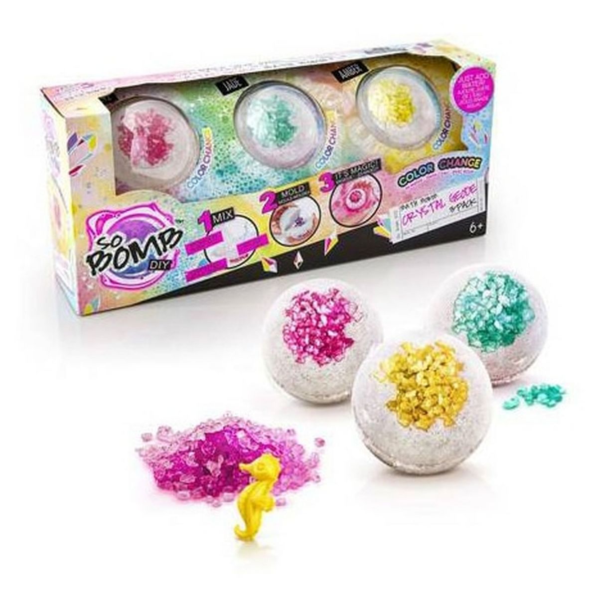 CANAL TOYS Kit 3 bombes de bain crystal effervescentes pas cher