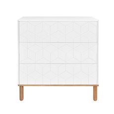 Commode 3 tiroirs et armoire 2 portes Toteme Cube - Blanc et bois