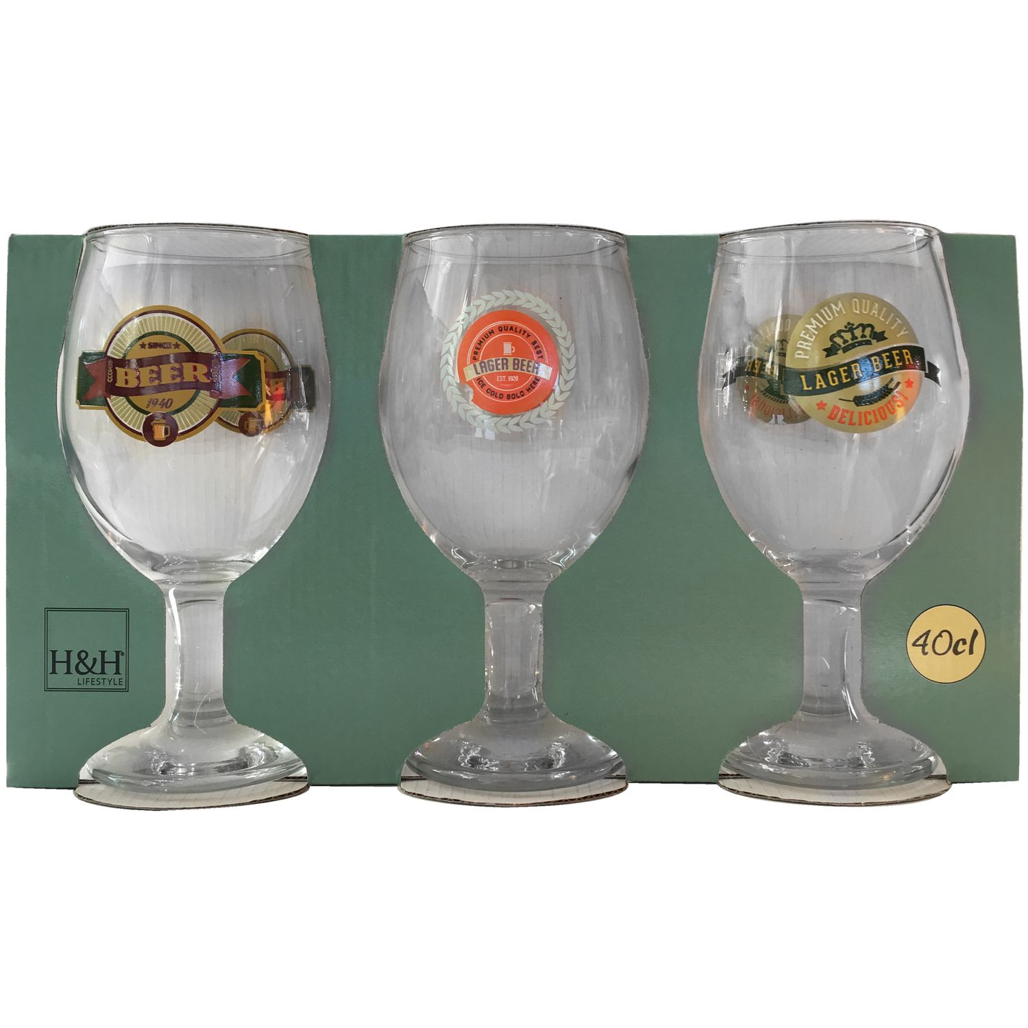 Lot de 3 verres à bière VINTAGE pas cher 