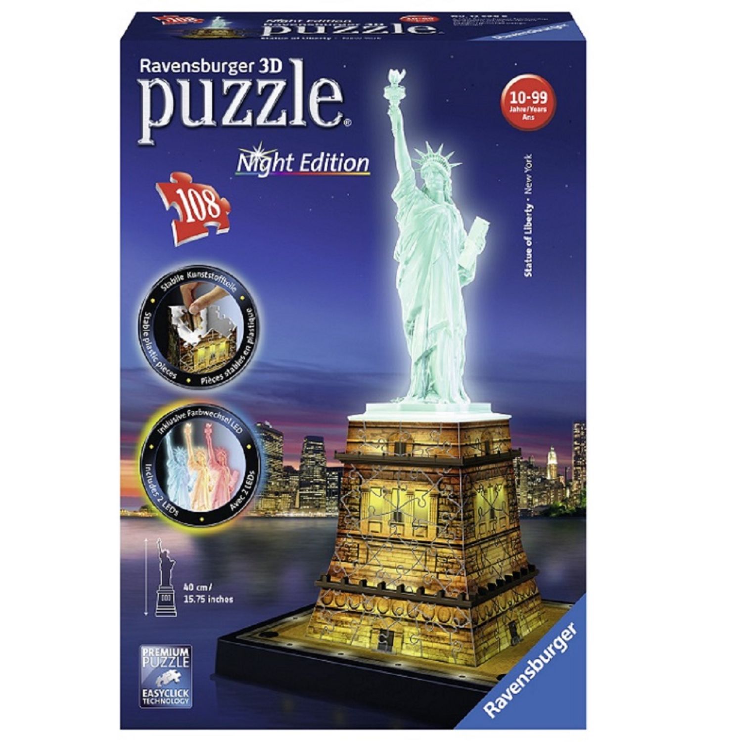 YANCONG Puzzle Adulte 500 Pièces, Puzzle 3D,Statue De La Liberté, C