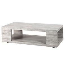 KASALINEA Table basse contemporaine couleur chêne gris LADY-L 120 x P 60 x H 36 cm- Gris