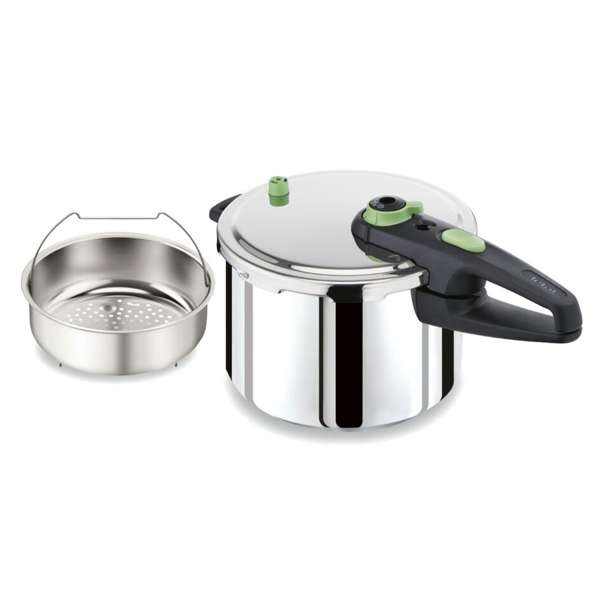 TEFAL Cocotte-minute 8 L, Induction, Inox, 2 programmes légumes et