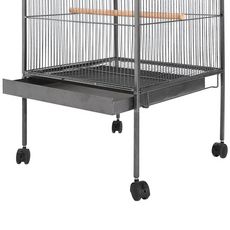 Cage a oiseaux avec toit Acier Noir 66 x 66 x 155 cm