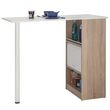 Table comptoir de cuisine avec rangement à rideau L130cm LUCK. Coloris disponibles : Bois, Blanc
