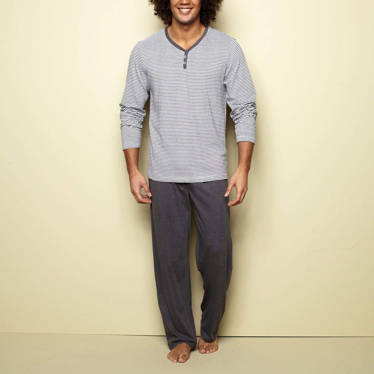 IN EXTENSO Pyjama col tunisien boutonne Homme pas cher Auchan