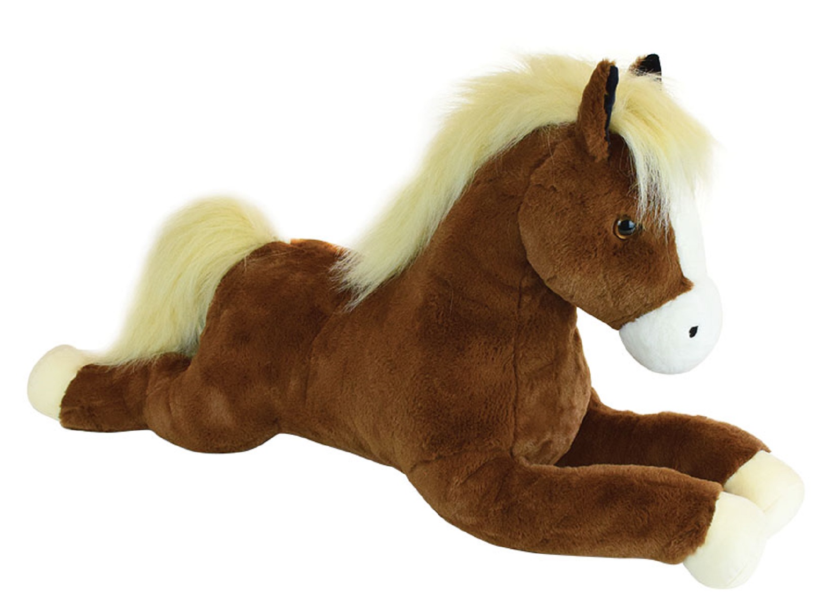 Peluche poney club allongée 80 cm