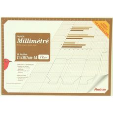 Auchan Papier Millimetre X18 Feuilles 72g Blanc Pas Cher A Prix Auchan