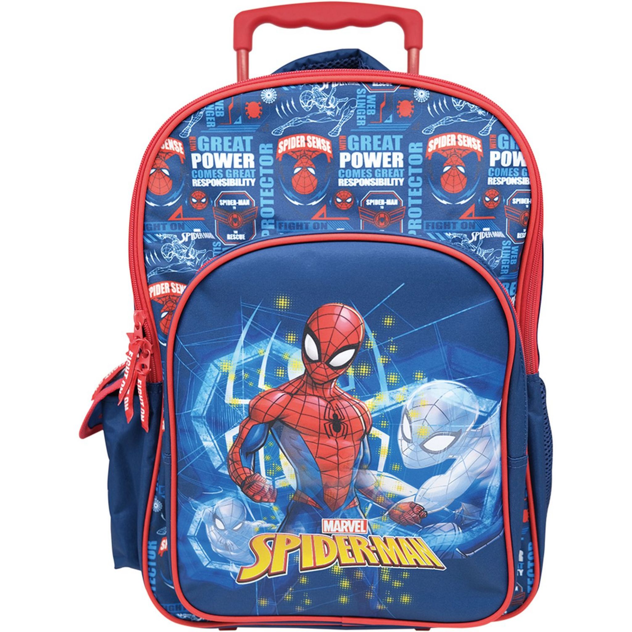 MARVEL Sac à dos à roulettes 2 compartiments bleu Spiderman pas cher 