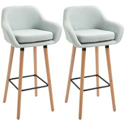 HOMCOM Tabourets de bar style scandinave - lot de 2 tabourets de