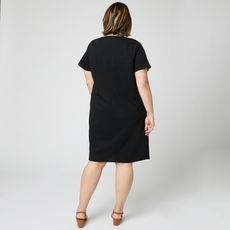 IN EXTENSO Robe manches courtes noire grande taille femme (Noir)