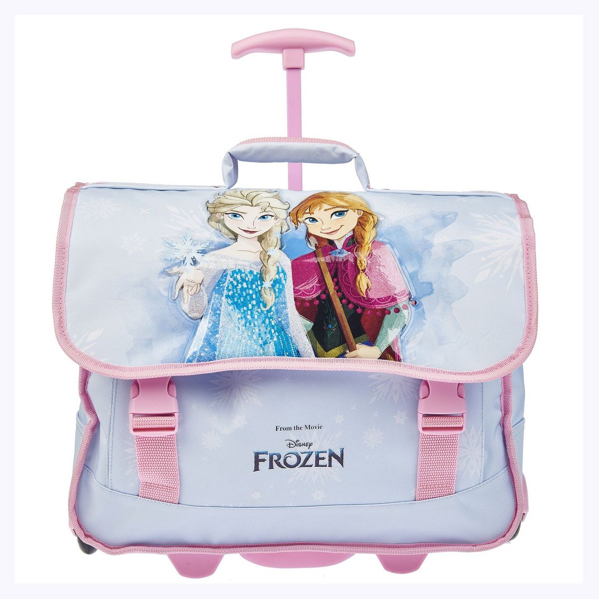 DISNEY Cartable a roulettes bleu La reine des Neiges pas cher Auchan