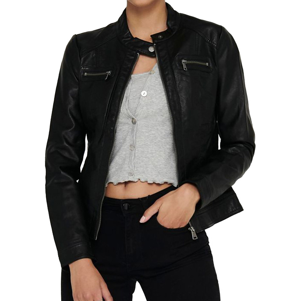 Veste similicuir Noir Femme Only Bandit