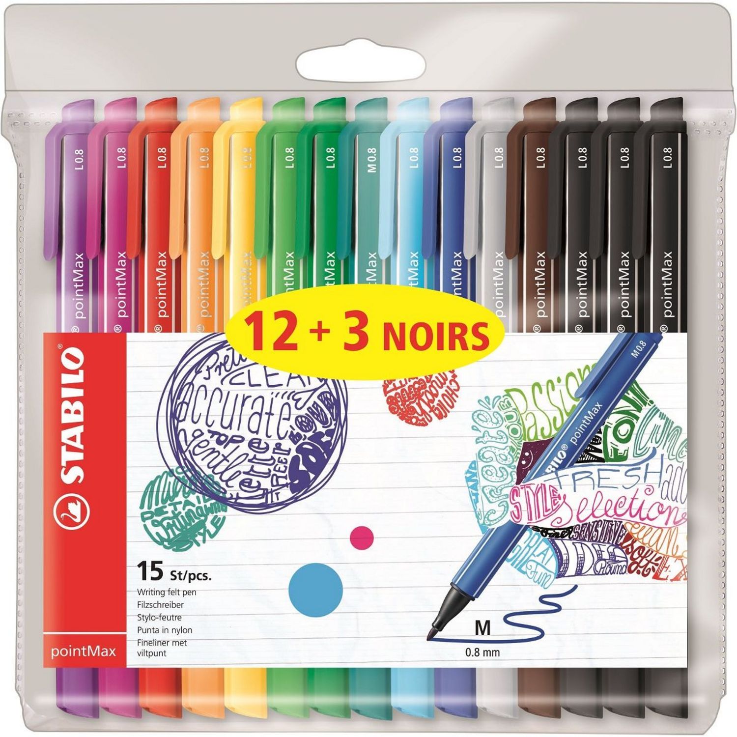 Stylo feutre Couleurs x8 STABILO : le lot de 8 stylos à Prix Carrefour