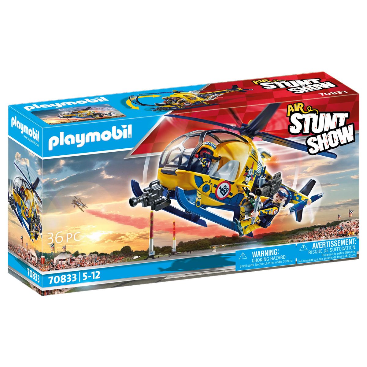 PLAYMOBIL 70833 - Air Stuntshow Hélicoptère équipe de tournage