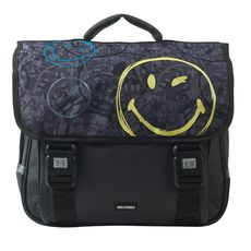 Smiley Cartable 38 cm CP/CE1/CE2 gris motif graffitti SMILEY WORLD