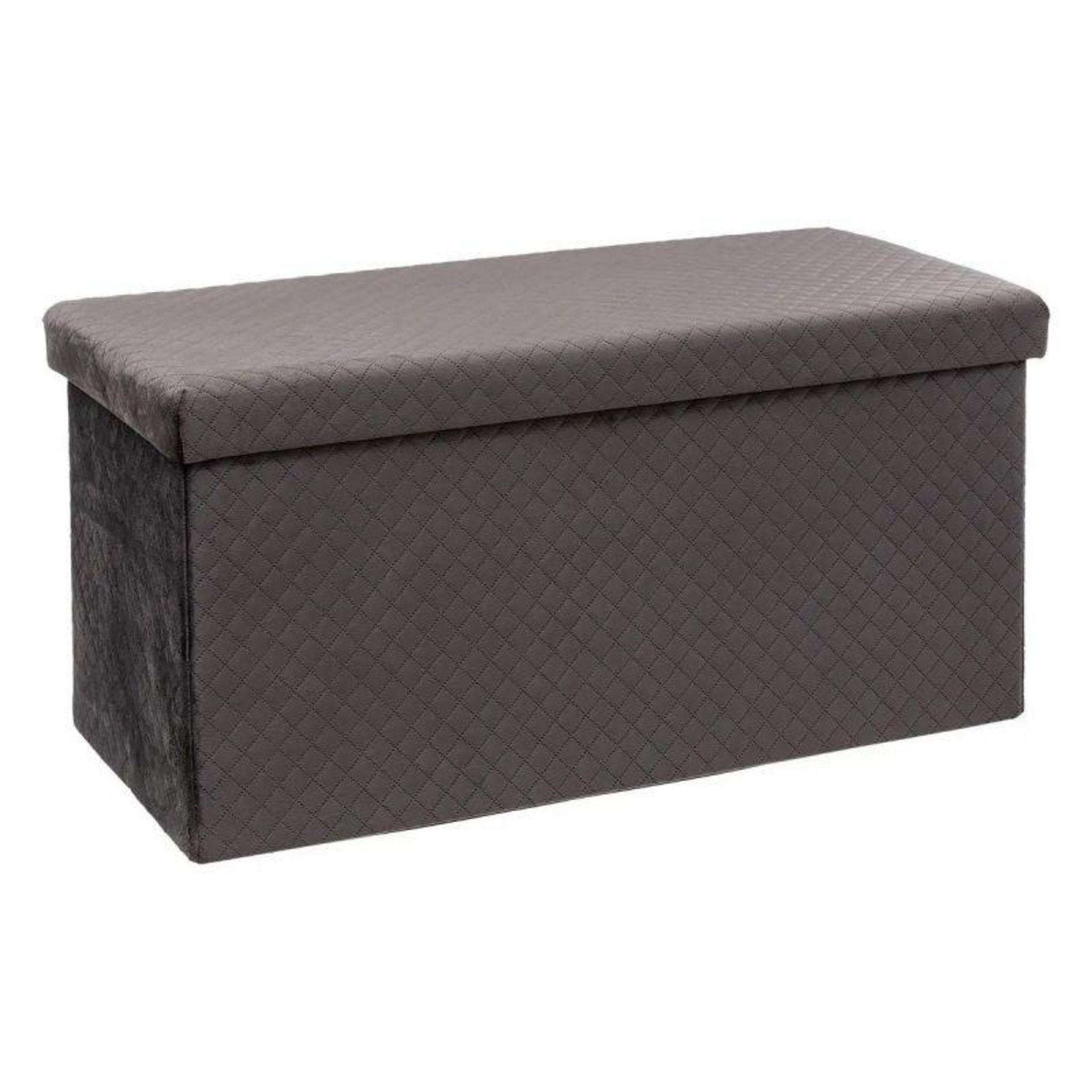 Pouf coffre de rangement en velours gris clair chesterfield VENTE-UNIQUE  Pas Cher 