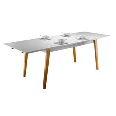 Table extensible L250cm PRETTY, style scandinave (Blanc)