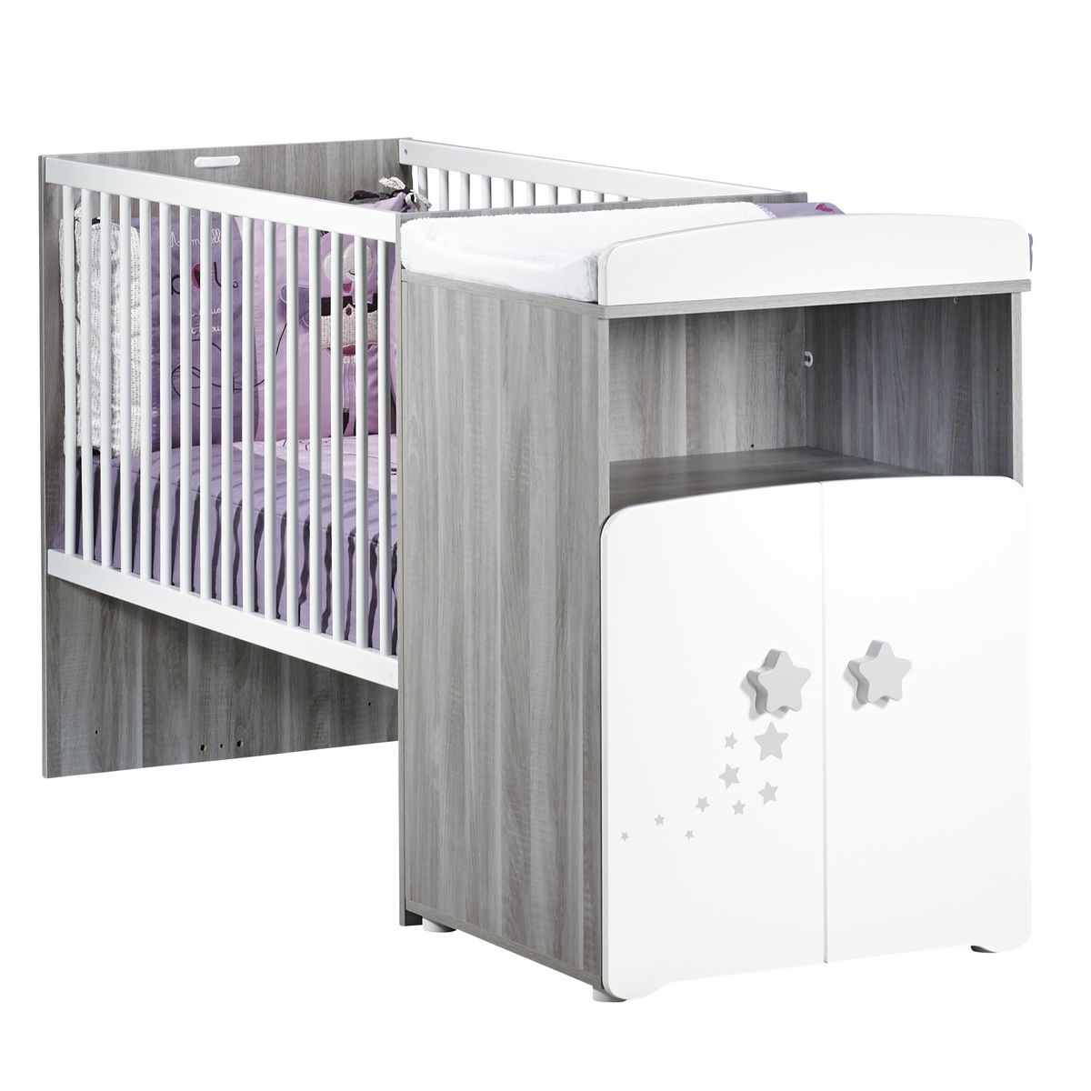 Baby Price Lit Bebe Combine 60 X1 Cm Evolutif En 90x190 Cm Pilou Pas Cher A Prix Auchan