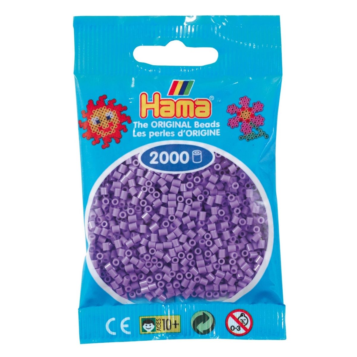Hama 2 000 perles mini (petites perles Ø2,5 mm) violet pastel