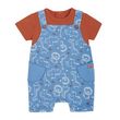 Petit Béguin Salopette en gaze de coton et t-shirt bébé garçon Little Safari. Coloris disponibles : Bleu