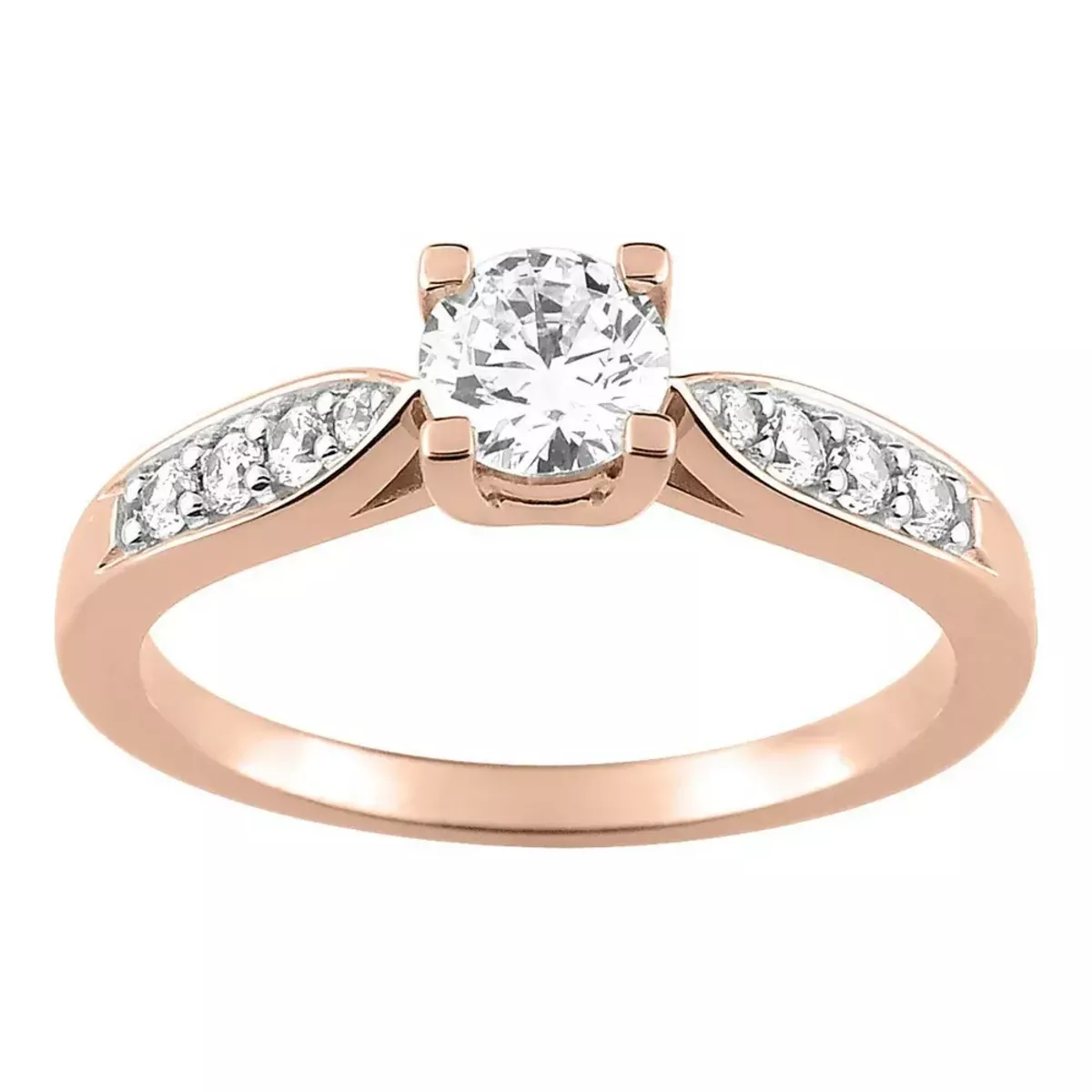 Tousmesbijoux Bague Femme - Oxyde de zirconium - Plaqué Or Rose