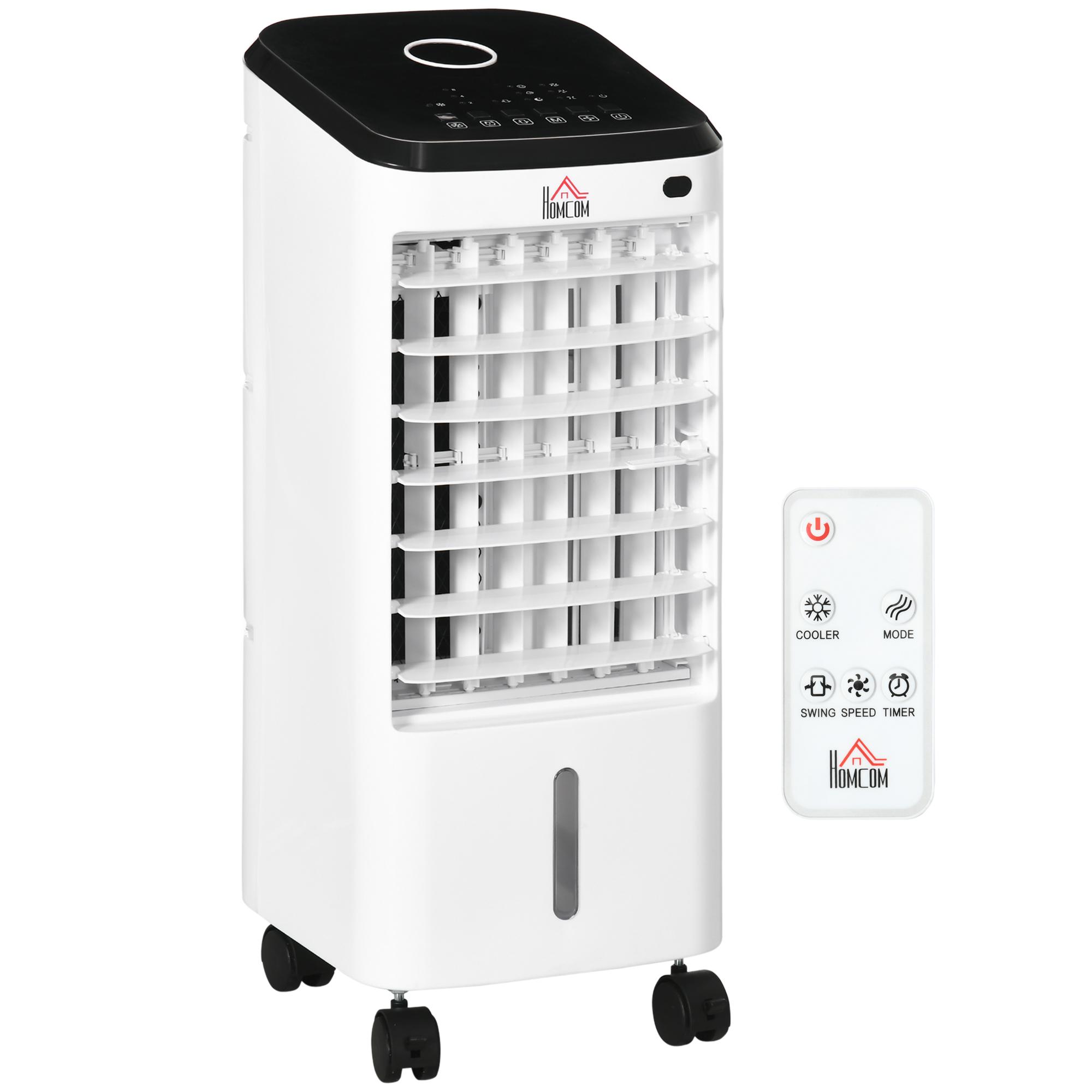 HOMCOM Rafraîchisseur d'air mobile ventilateur humidificateur