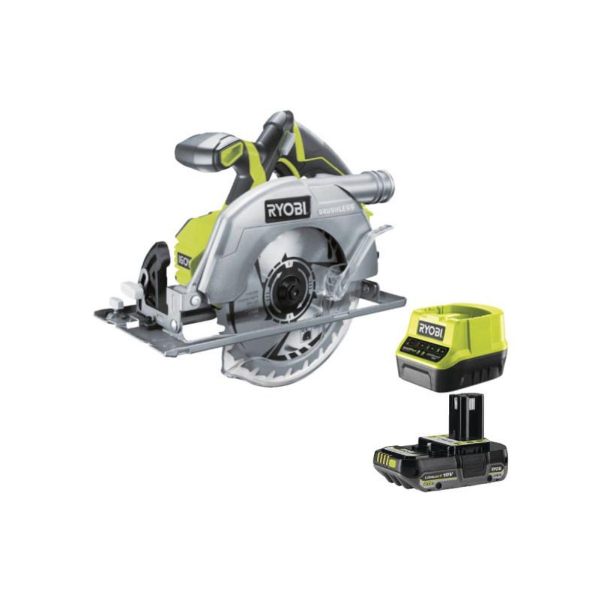 Ryobi Pack RYOBI Scie circulaire R18CS7-0 - 18V OnePlus Brushless - Batterie 2.0Ah - 1 Chargeur rapide cher - Auchan.fr