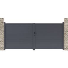 Portail aluminium  Marc  - 349.5 x 155.9 cm - Gris