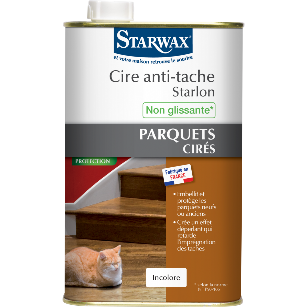 Starwax Cire anti-taches incolore parquet STARWAX 1 l
