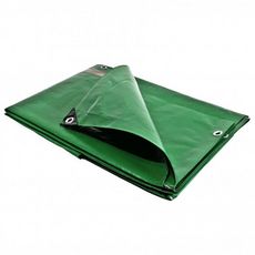 Bâche plastique 3x5 m étanche traitée anti UV verte et marron 250g/m2 - bâche de protection en polyéthylène haute qualité