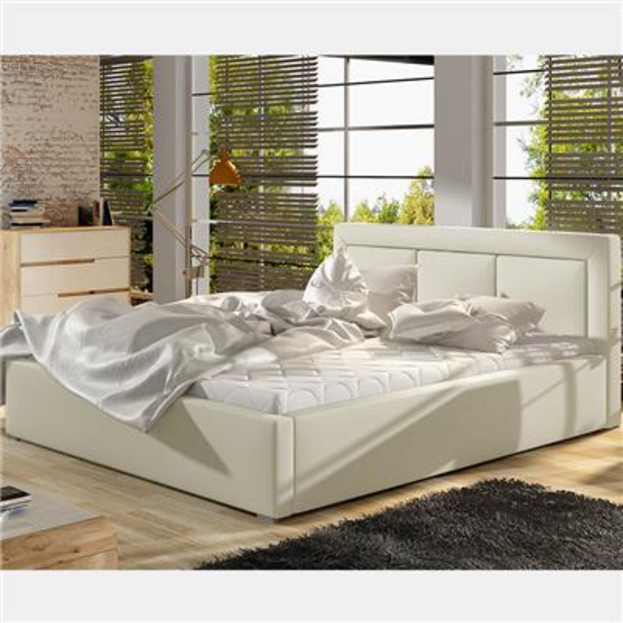 NOUVOMEUBLE Lit avec sommier 180x200 cm beige MILAS