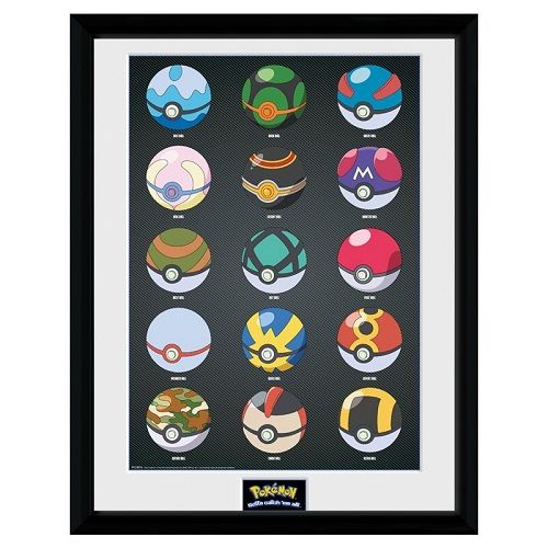 Pokémon - Poster Encadré Pokéballs