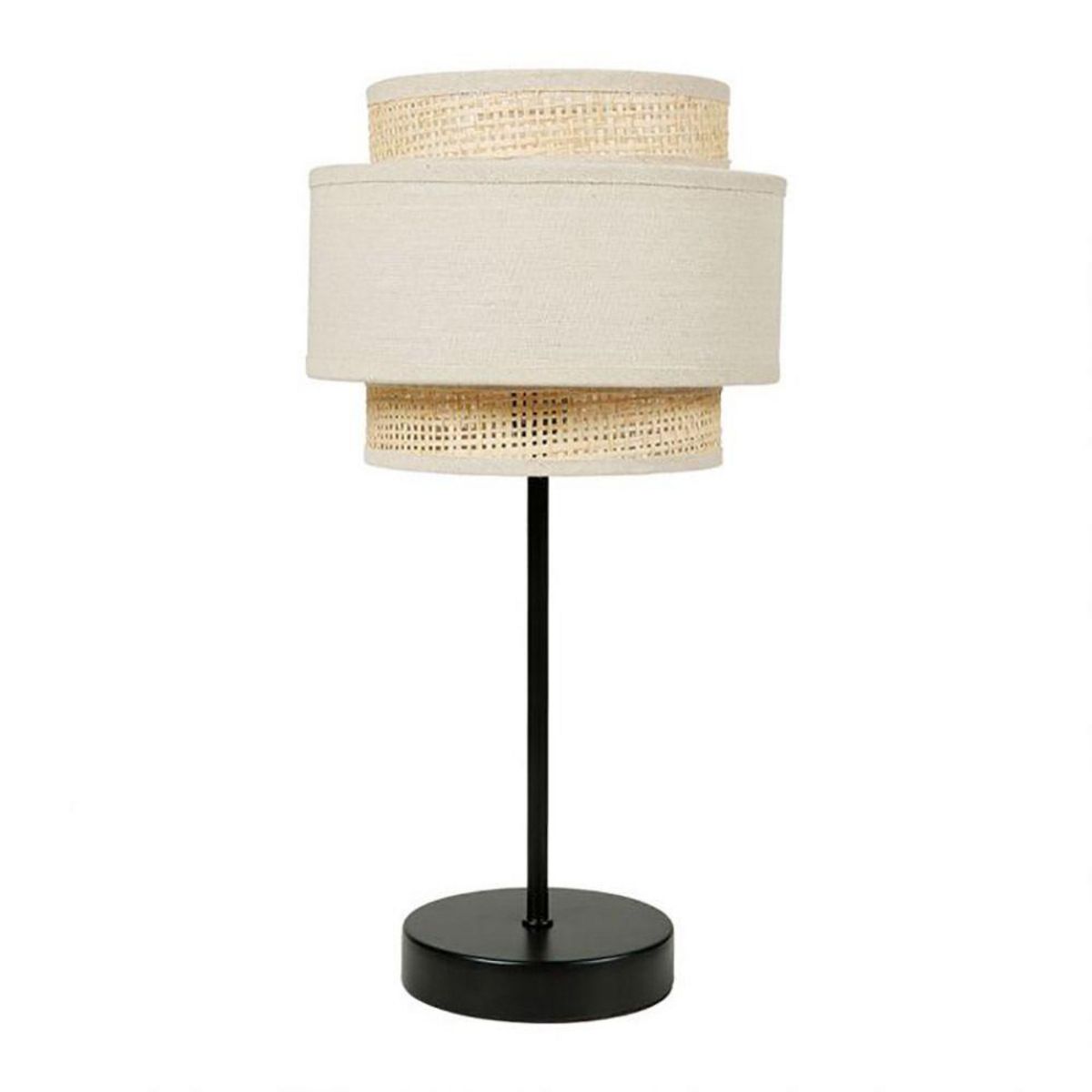No name Lampe abat-jour papier rotin 3 niveaux beige